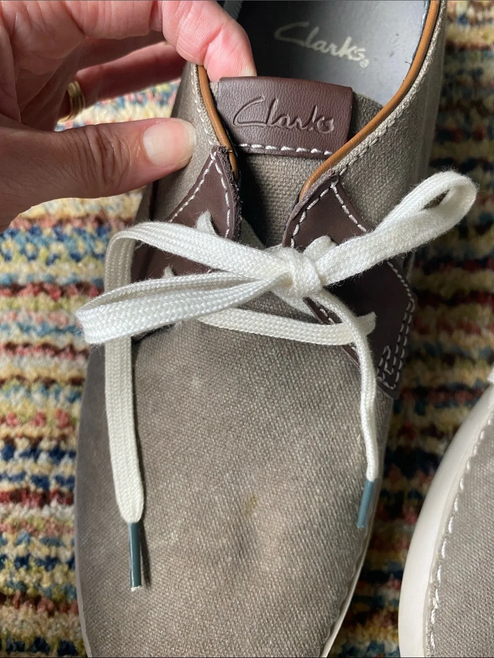 Clarks Men’s Brown & Gray Canvas Sneakers 10
